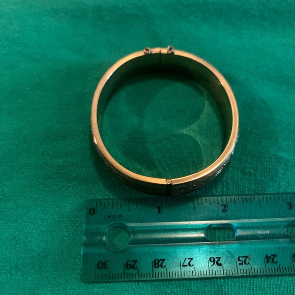 Vintage Binder Brothers 12k gold filled hinged bangle bracelet with safety clasp - Picture 7 of 9